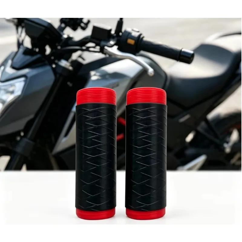 2pcs/Set Motorcycle E-bike Silicone Handlebar Grip Covers, Universal Self-Shrinking Non-Slip Handlebar Sleeve Protector Soft