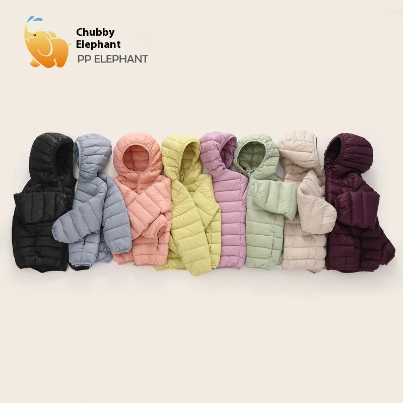 Winterkleidung für Jungen und Mädchen, leichte Daunenjacke, mittelgroßer, verdickter warmer Kindermantel mit Kapuze – Detail 29