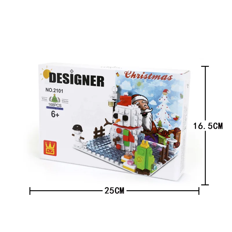 Moc natal pop-up cartão modelo bloco de construção pequena partícula montagem criativa brinquedo kit ornamentos para o presente do feriado do miúdo