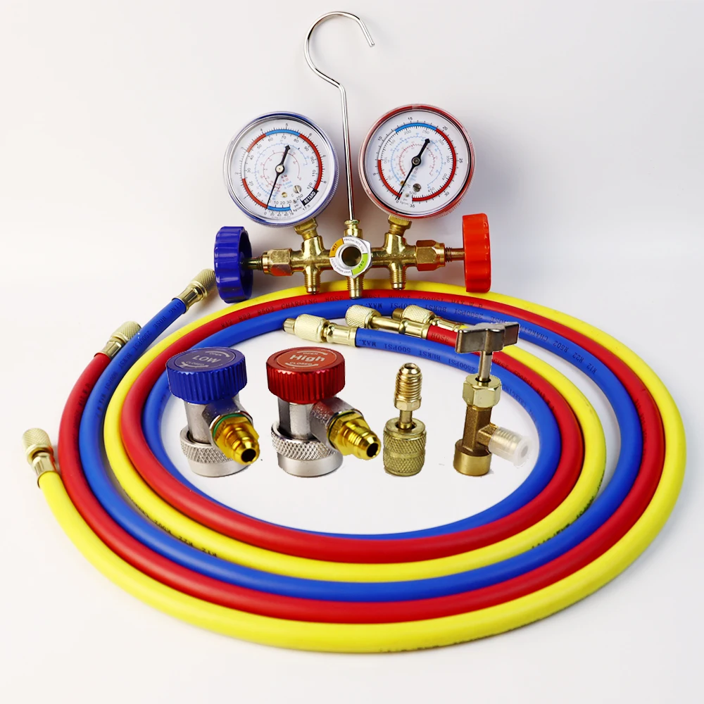 R404A R134a AC diagnostyczny zestaw mierników z rurkami rozgałęźnymi klimatyzacji czynnik chłodniczy z ciśnieniem fluorowym Tester miernika przemysłu sprzętowego