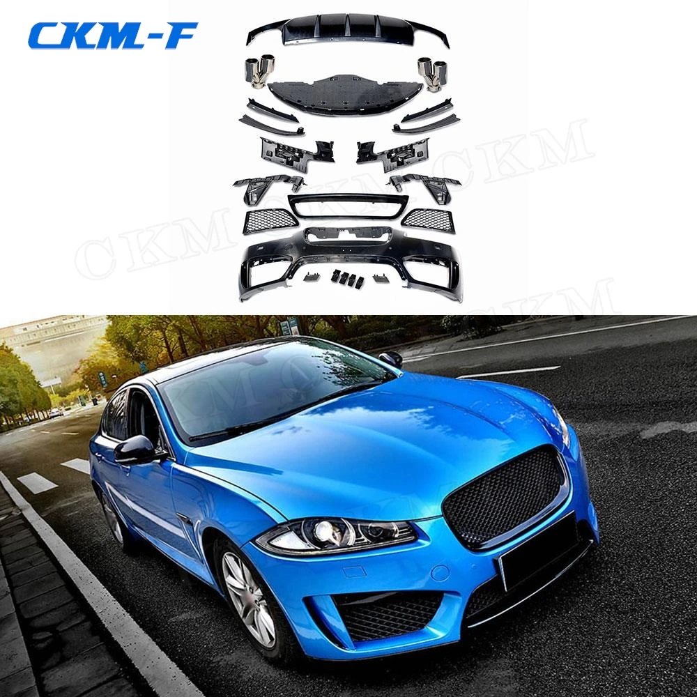

Комплекты обвесов PP Black Body Kits: передний бампер, решетки, задний бампер, диффузор, насадки на выхлопную трубу для Jaguar XF Sedan 4-дверный, в стиле R, 2011-2015 гг.