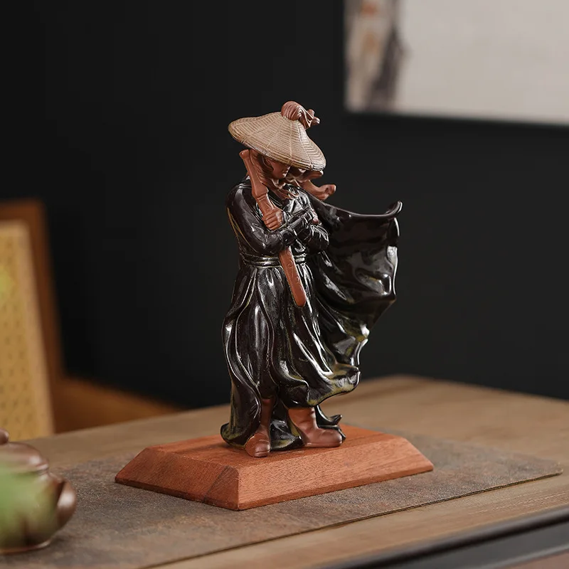 CZ Hanjiang Lonely Shadow Jianghu Old Man Wulin Swordsman Ancient Style Knight Home Decoration Ceramic Crafts
