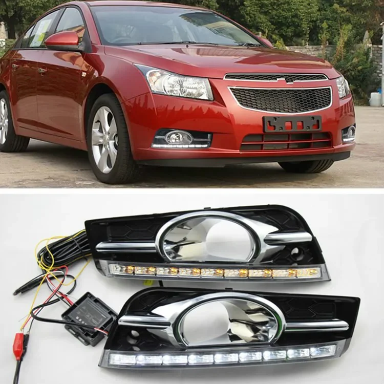 Waterproof LED Daytime Running Light DRL For Chevrolet Cruze (2009-2012) DRL Fog Lamp with Turn Signal Dimmed Light