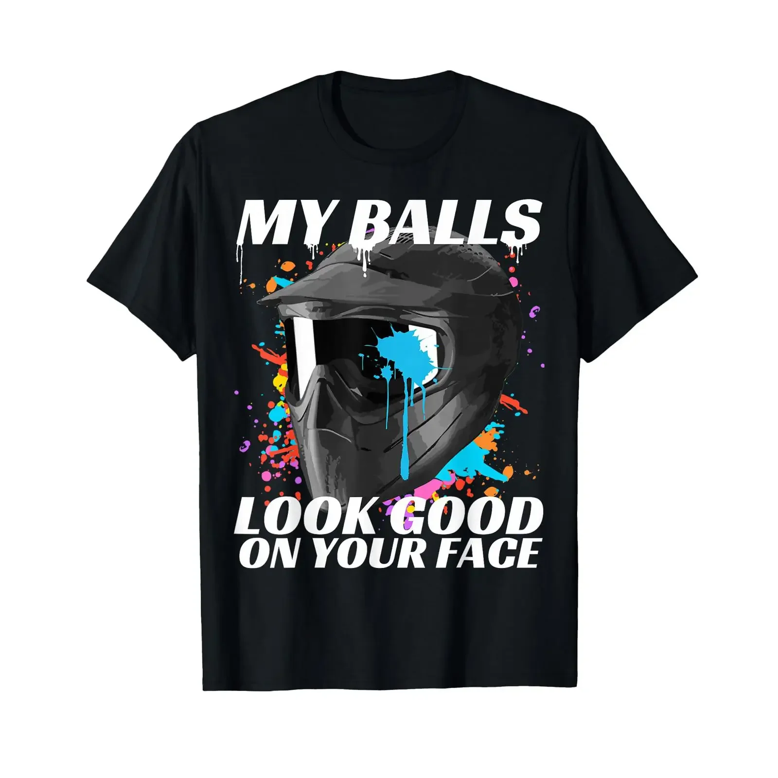 Paintballing My Balls Look Good On Your Face Paintball T Shirt vintage Washed Top For Everyday Wear streetwear Versatile