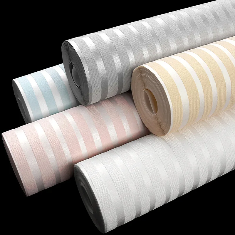 Silver Grey Modern Design 3D Embossing Stripes Wallpaper For Living Room Bedroom TV Background Home Decor Non Woven Wall Paper