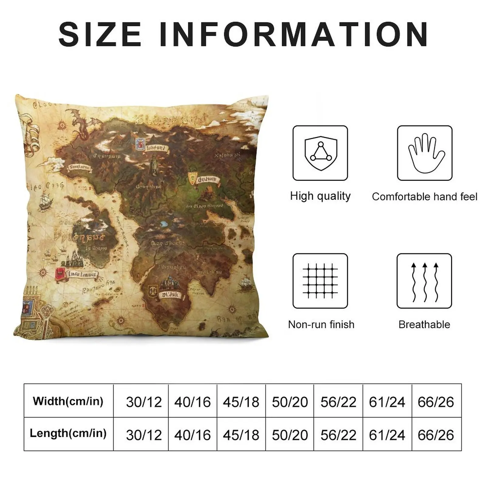 Eorzea FFXIV Map Throw Pillow Pillowcases For Pillows Luxury Living Room Decorative Cushions pillow