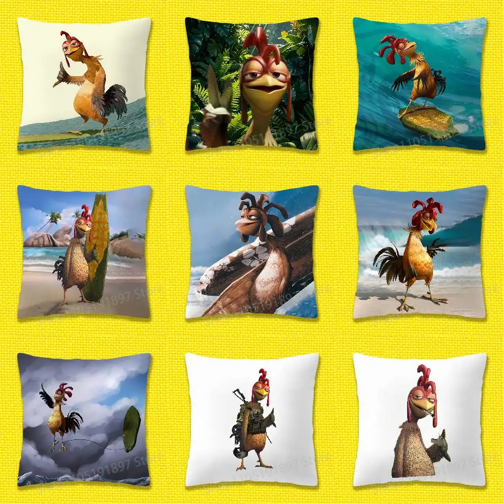

Chicken J-Joe Surf Throw Pillow Case For 45*45cm 40cm 55cm 50cm 30cm Square Car Pillowcase Shell
