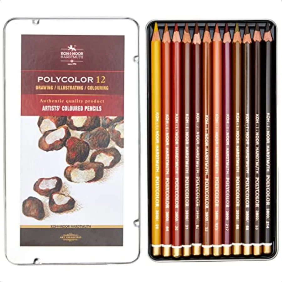 

Polycolor Brown Line Artist's Coloured Pencils Set of 12