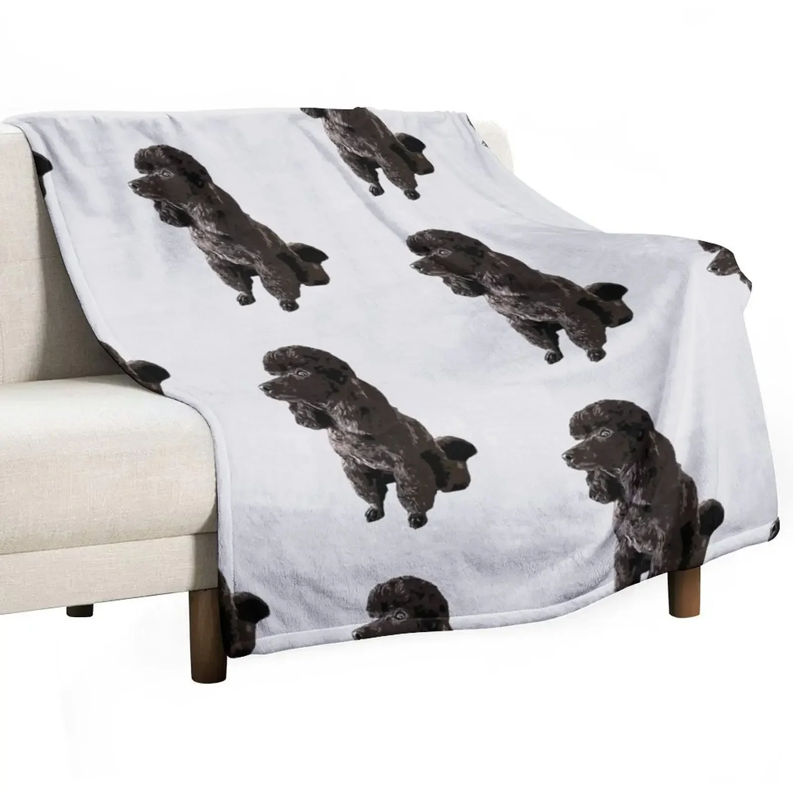 

Poodle Mini Toy Black Beauty Throw Blanket For Sofa Thin Sofa Throw Flannel Summer Blankets