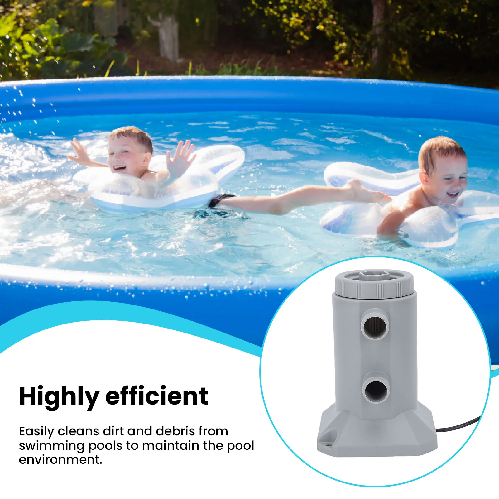 Pool Filter Pump 250L/H  Rate Low Noise Pool Cartridge Filter Pump for Improving Circulation Filtration