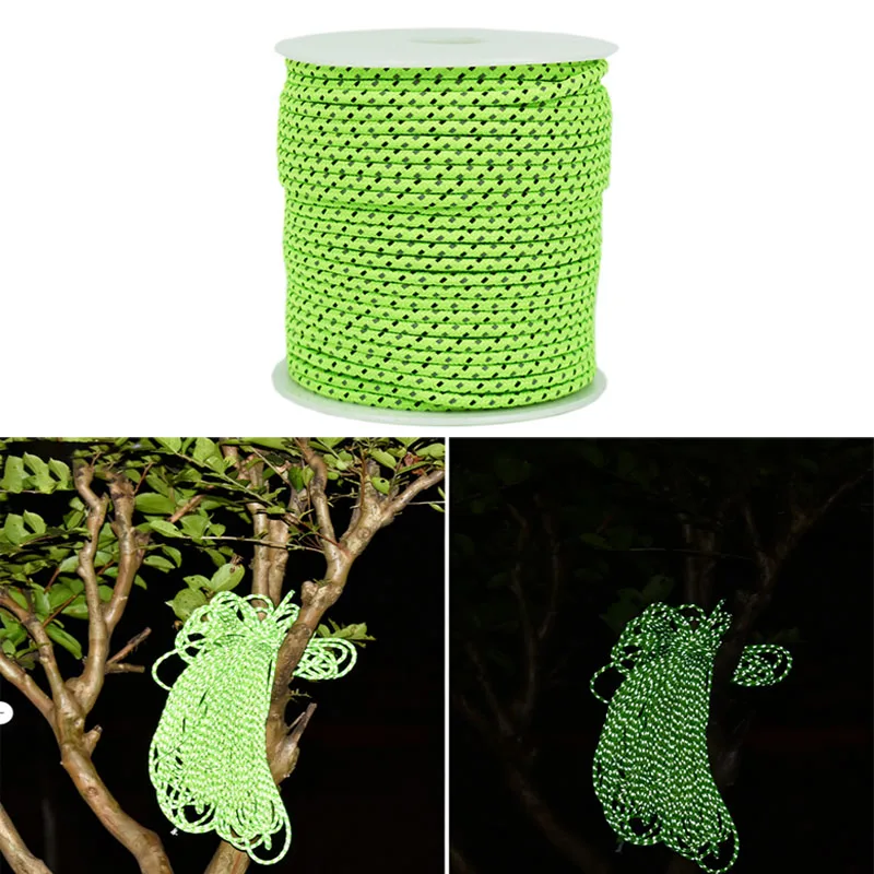 

50M Reflective Paracord 2.5mm Parachute Cord Outdoor Camping Survival Rope Durable Umbrella Tent Lanyard Strap Clothesline Rope