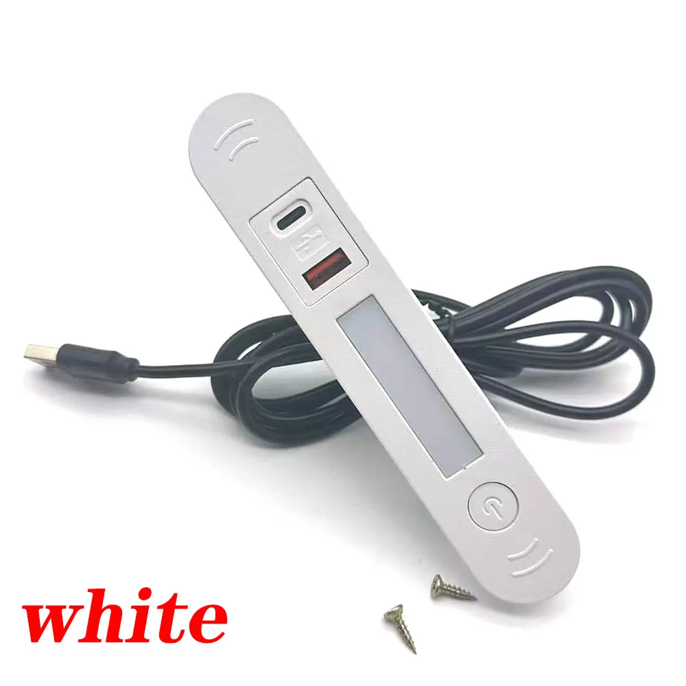Verborgen multi-plug ingebed verborgen stopcontact 1 USB A en 1 Type-C met nachtlampje Nachtkastje Mobiele telefoon ingebedde oplader