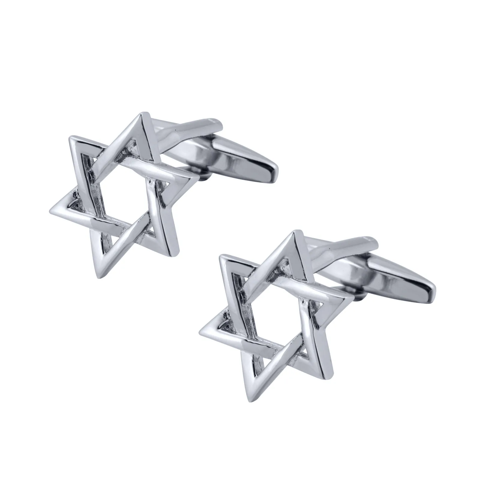 Lucky Star Hollow Out Silver Tone Minimalist Chic Cufflinks for Men Cuff Links Wedding Business Shirt Accessories Gifts for Him