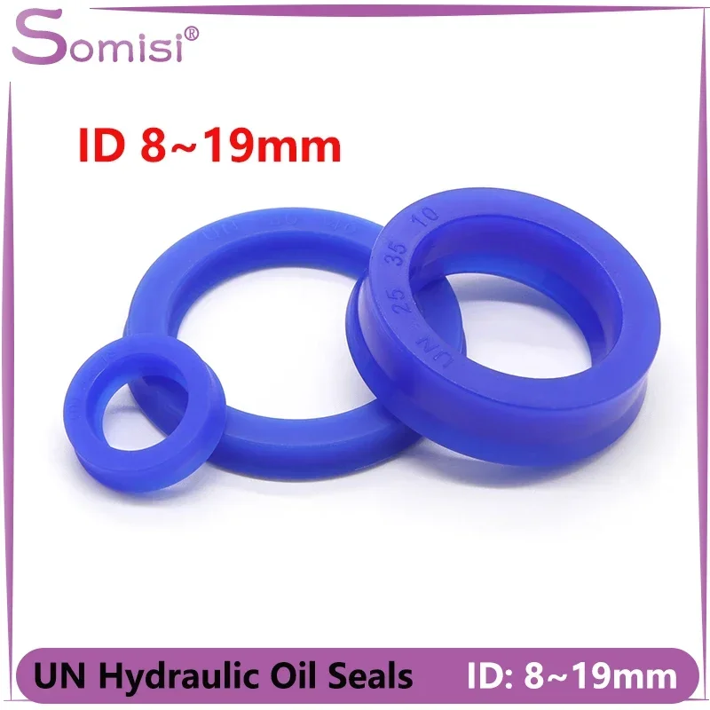 5pcs UN Radial Shaft Hydraulic Seals ID 8-19mm (IDxODxTHK) Polyurethane Piston Shaft Piston Rod PU Single Lip U Cup Oil Seals