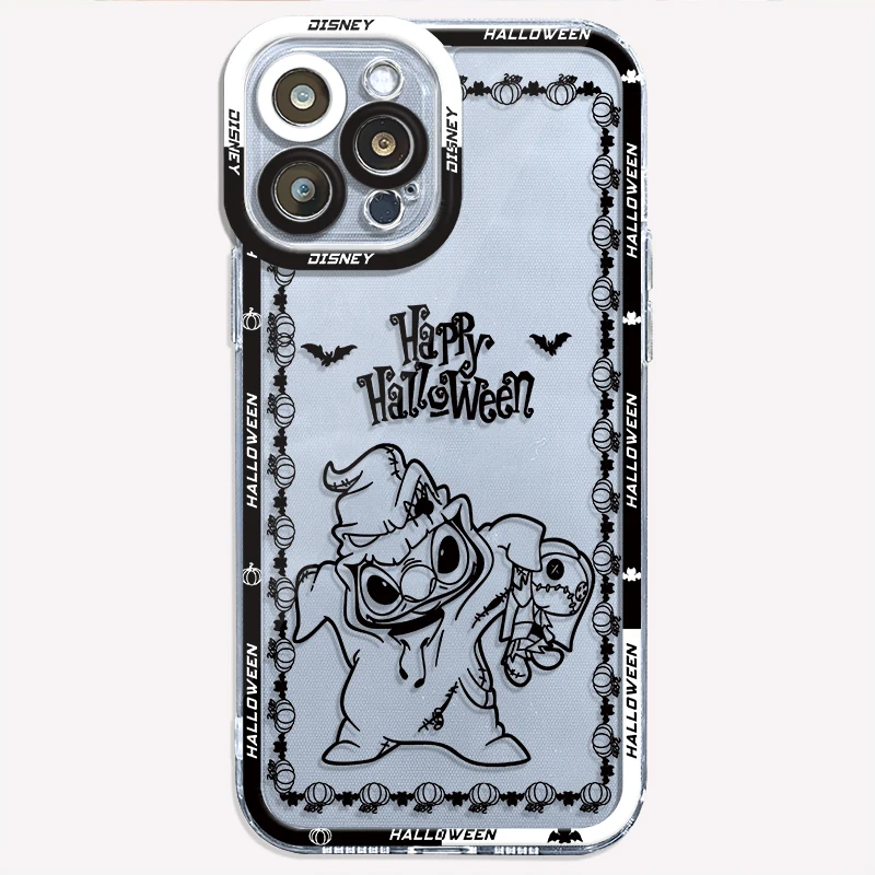 Disney Halloween Stitch Cosplay Clear Phone Case for Apple iPhone 16 15 pro max 14 13 12 Mini 11 XS XR X 7 8 plus Soft Cover