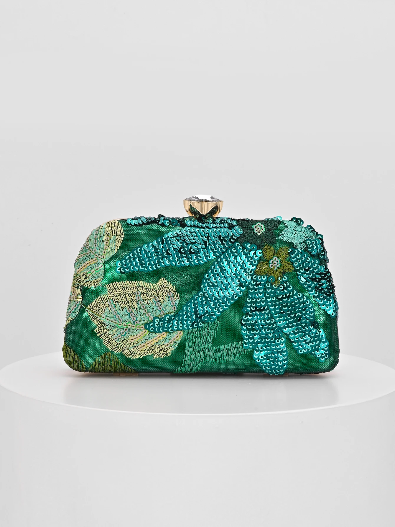 Elegante Bolso Clutch Cruzado con Parches de Hojas y Flores Multicolores Brillantes, Bolso de Noche con Correa de Cadena Vintage, Mini Bolso de Mano Cuadrado