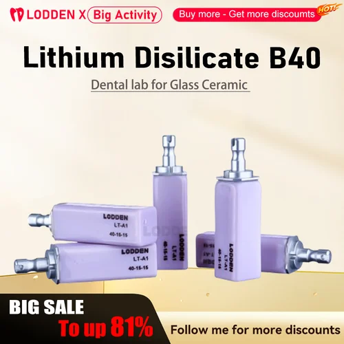 LODDEN 4 개/상자 유리 세라믹 리튬 디실리케이트 B40 블록 CAD CAM Sirona Cerec 치과 재료 용 치과 실험실 LT/HT