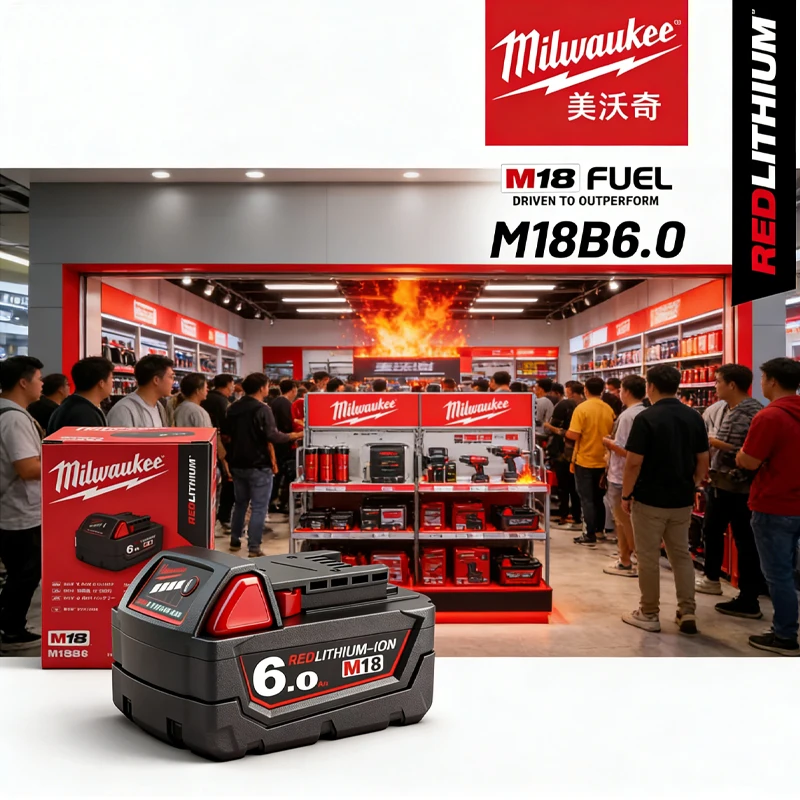 

18V M18 18650 Lithium Battery Compatible For Milwaukee All Power Tools High Rate Long Lasting