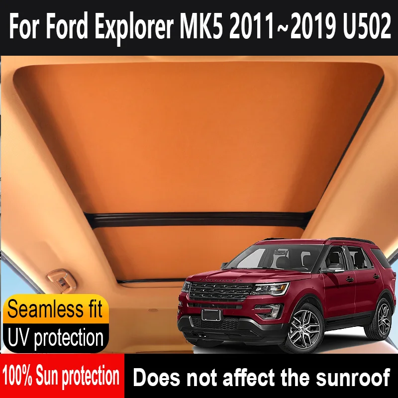 Visera de techo aislante para techo solar de coche, parasol de cortina de cielo de adsorción electrostática Anti-UV para Ford Explorer U502 2011 ~ 2019 18 MK5