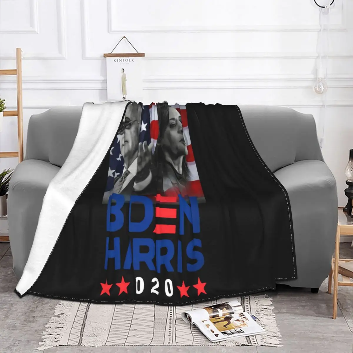 2020 Election Joe Biden Kamala Harris Vp President Vice Gift Back S 5Xl Throw Blanket