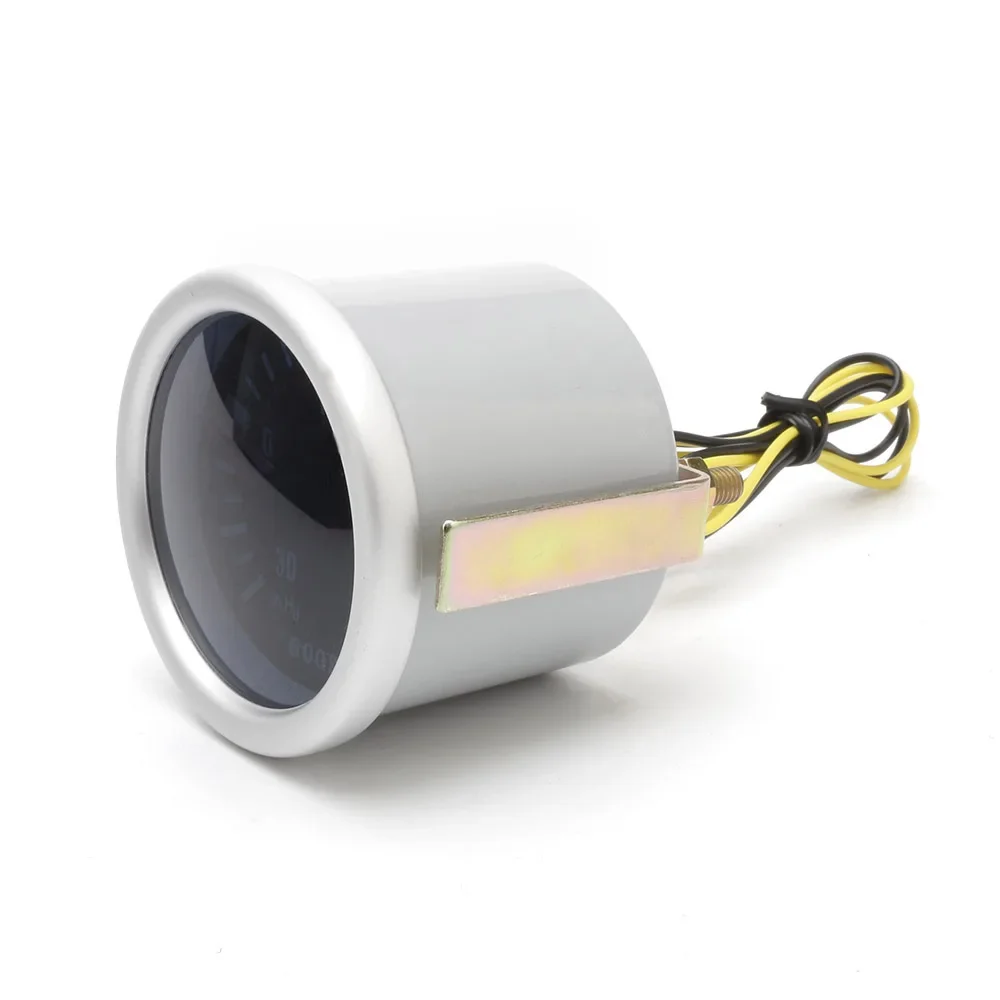 2 "52 مللي متر 12 فولت مقياس فراغ السيارات-30 ~ 0 بوصة زئبقي عرض عدسة الدخان سباق السيارات فراغ متر الأبيض LED #3