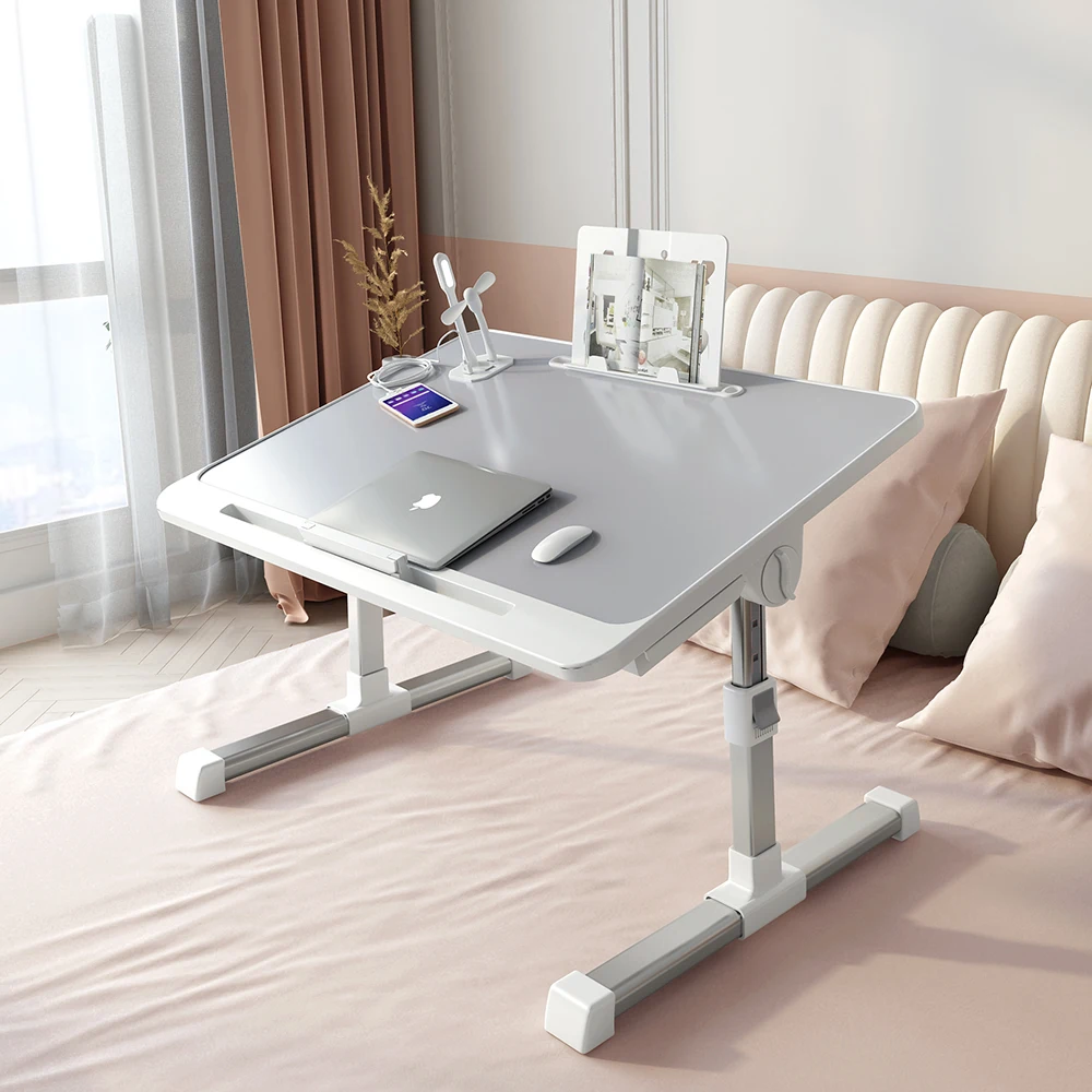 Imagem -03 - Dobrável em pé Laptop Lift Desk Mesa Portátil para Macbook Air Pro 13 14.2 16.2 17.3 Laptops Ajustáveis Suporte de Cama Lapdesk