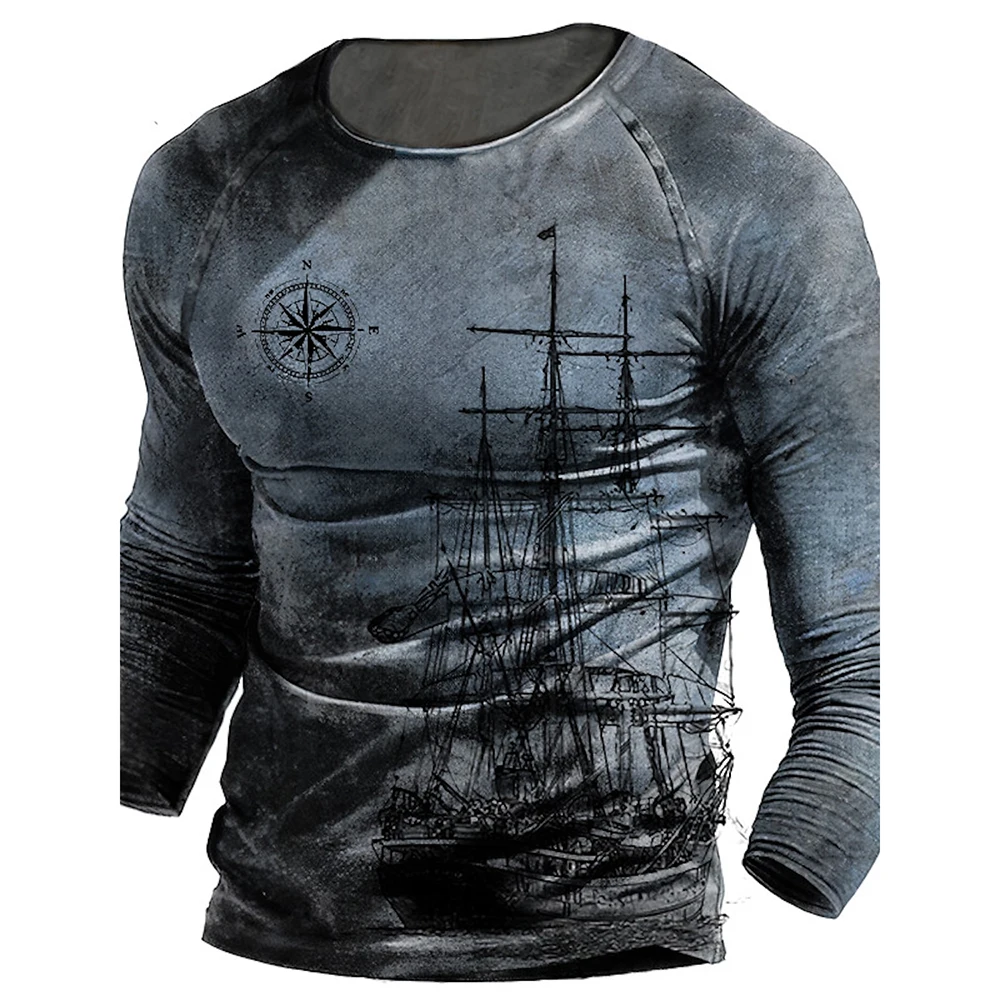 Men's Long Sleeve Graphics No Hunting Animals Leisure Sports Outdoor Sports T-Shirt Fitness Retro Classic Long Sleeve Top