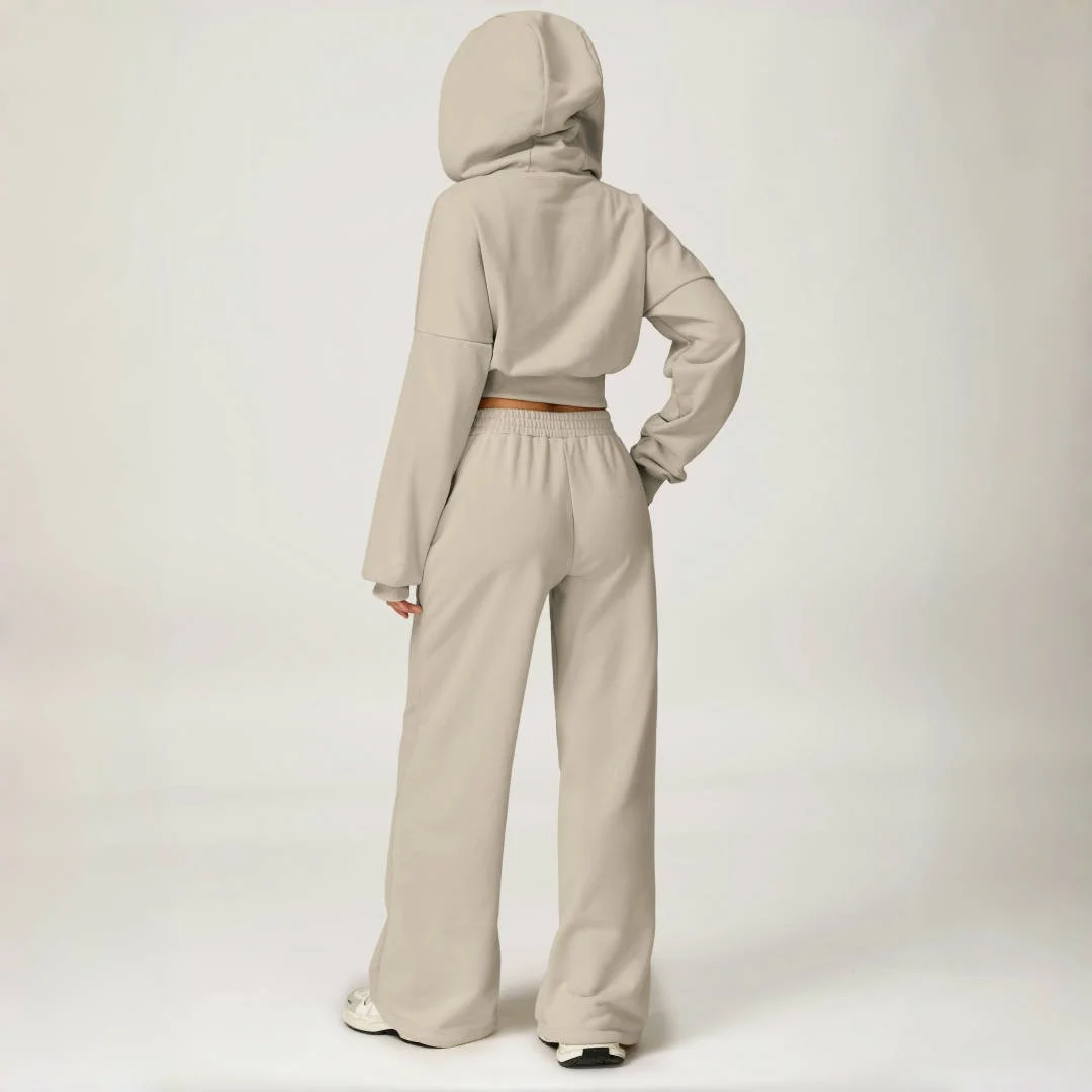 

Autumn Winter Hooded Sweatshirt Yoga Set Loose Versatile Suits Outdoors Running Casual Workout Clothes Gym Sportswear for Women