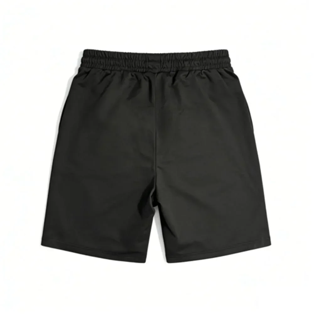

Mens Casual Drawstring Shorts Black Elastic Waist Comfortable Fit Summer Outdoor Fitness