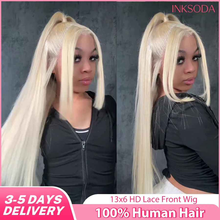 30 40 дюймов 613 Блондинка 13x6 Парики из натуральных волос на кружеве спереди Бразильский прямой цветной парик 13x4 HD Прозрачный парик на фронтальной части шнурка