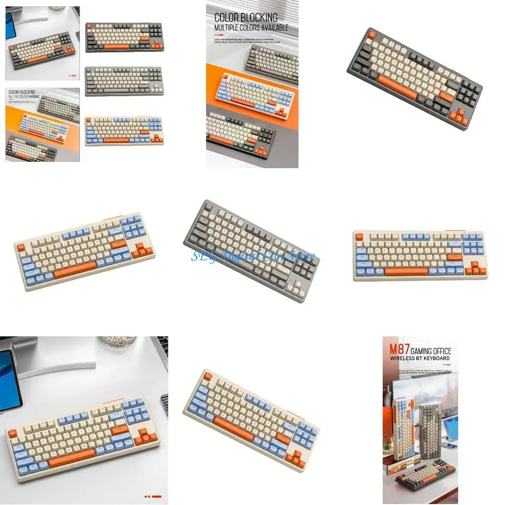 

U75B Wireless Mechanical Keyboard, BT5.0/2.4GHz Type-C Modes Rechargeable Mechanical Keyboard with Keys RGB Light