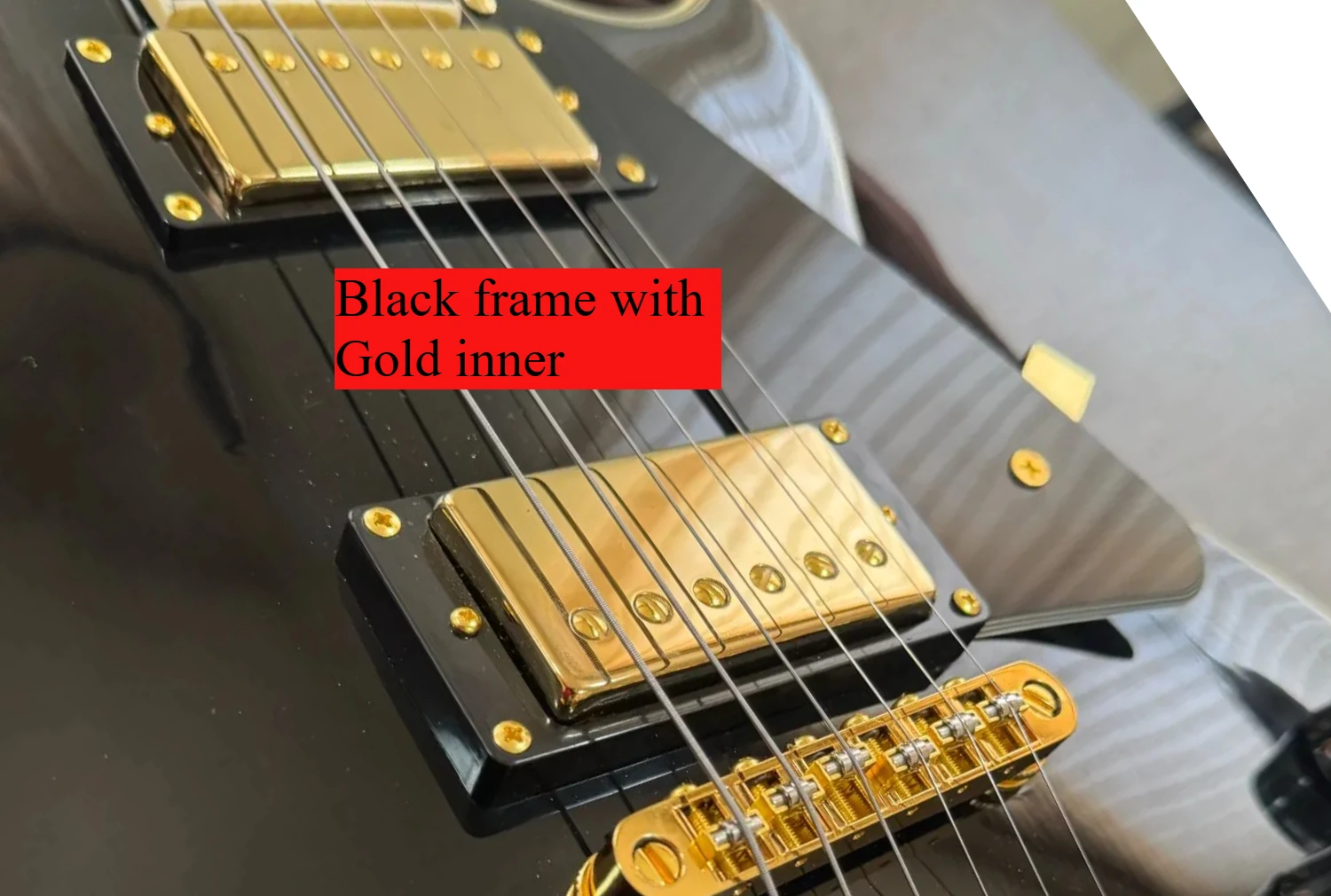 Wei Ke Hot Sale----Electric Guitar PickupsPRO Bucker Alnico V Guitar Pickups Black Frame with Gold Inner