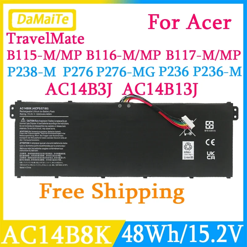 Damaite AC14B8K Batterie Pour Acer Nitro 5 AN515-51 AN515-52 AN515-53 Aspire V3-371 V3-111 ES1-111 ES1-512 R3-131T R5-471T R7-371T