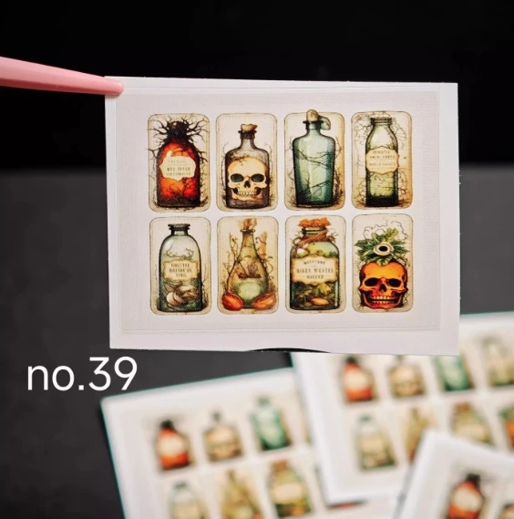 1：12Miniature sticker 1：6 packag seal stickers mini bake dessert label sticker New Diy Miniature Dollhouse retro label sticker