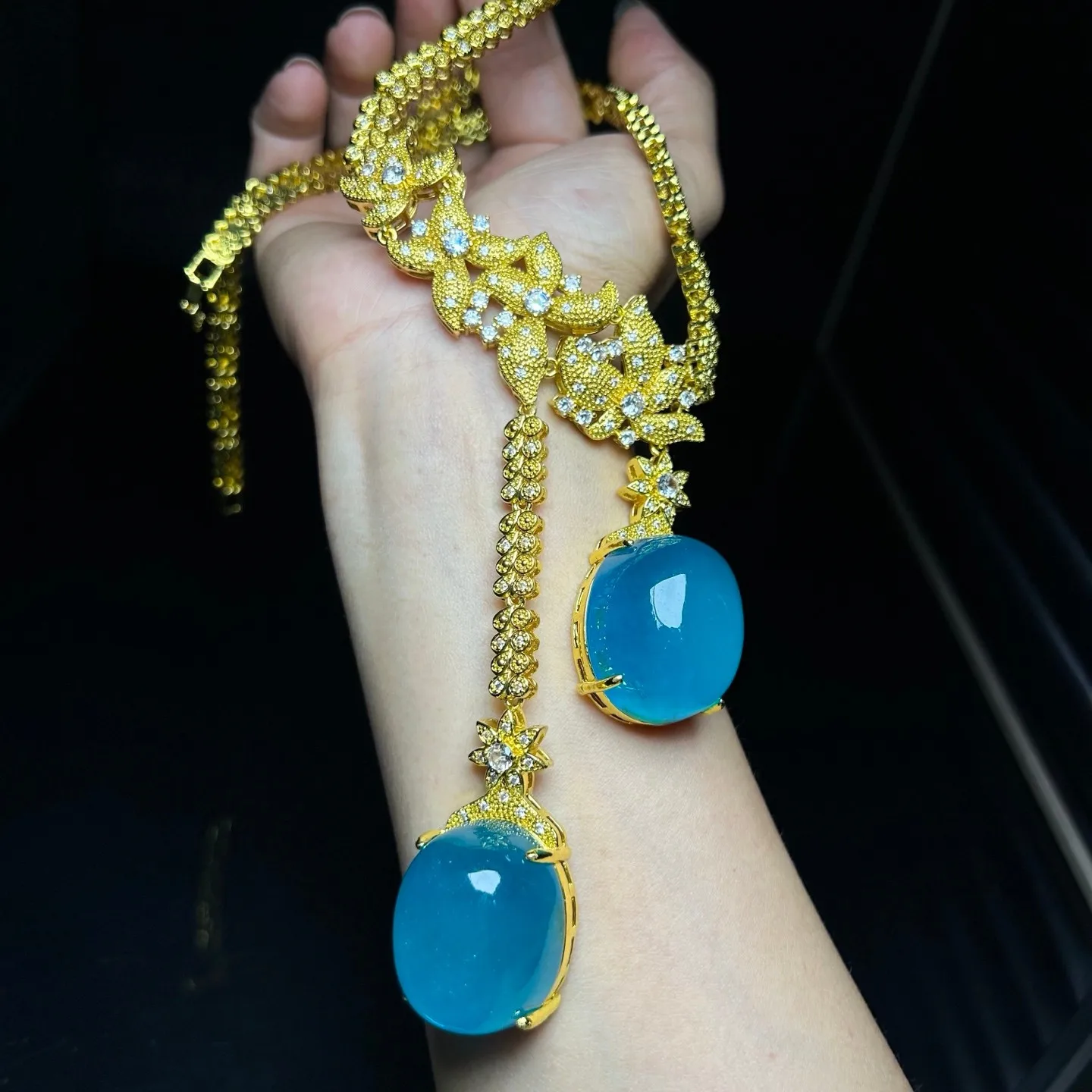 Real Natural Perfect High Ice Blue Myanmar Jade Jadeite Pendant&Necklaces