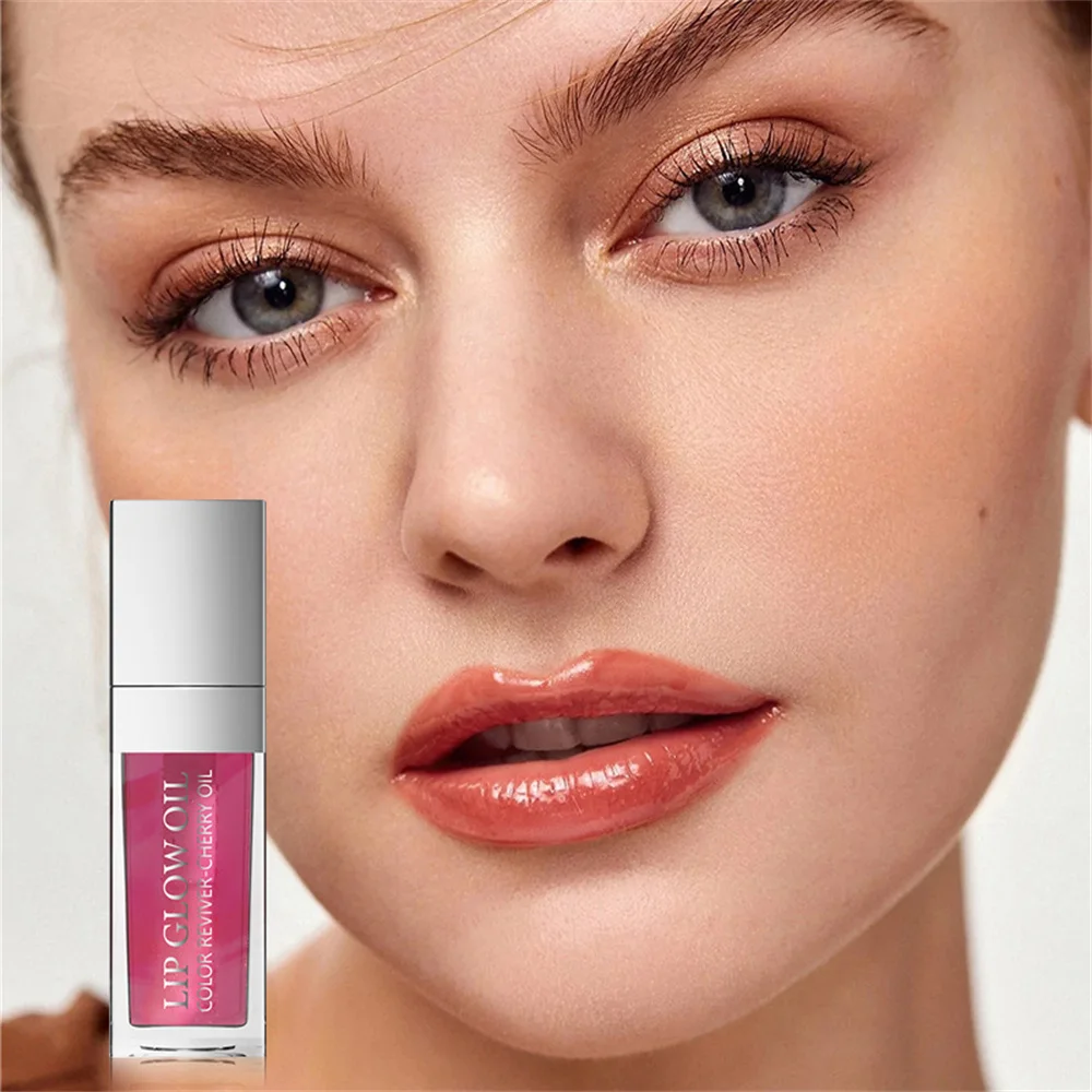 Clear Crystal Lip Gloss Jelly Lip Oil Gloss Sexy Plump Makeup Moisturizing Plumping Lip Gloss Oil Tinted Lip Plumper Lips Care