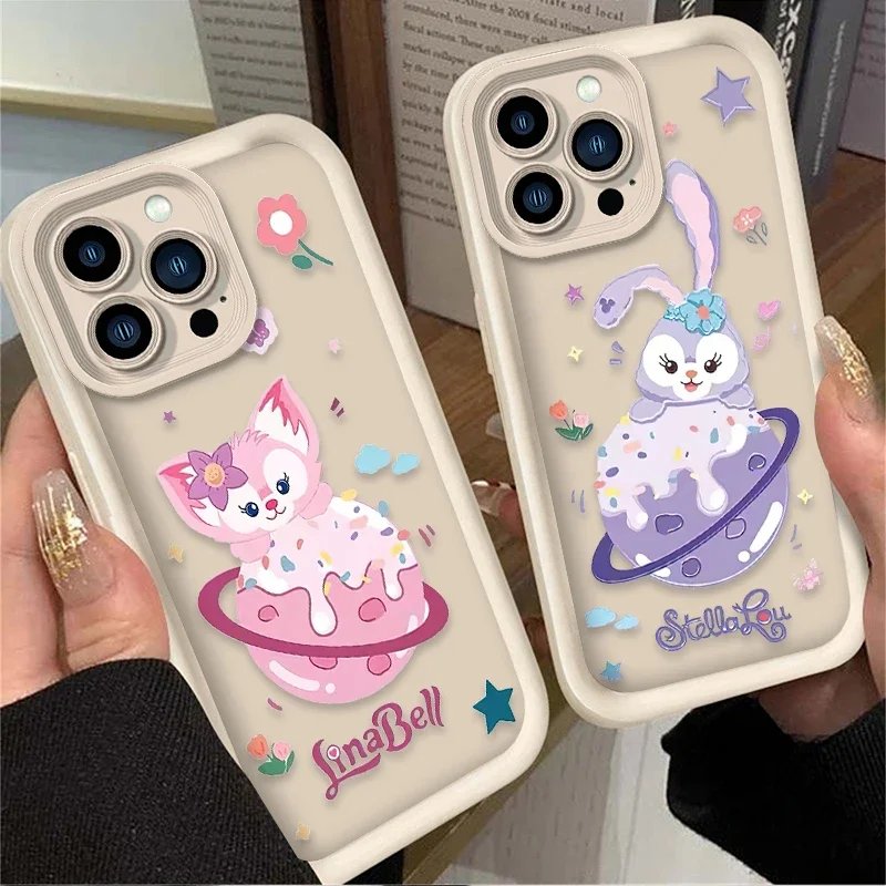 Lovely StellaLou LinaBell Case for iPhone 16 15 14 13 12 11 Pro Max XS X XR 8 7 6S Plus SE 2020 Protection Soft Silicone Cover