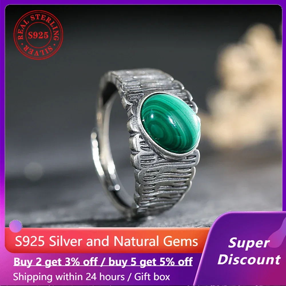 

100% s925 sterling silver vintage style ring paired with natural turquoise women's ring, party jewelry, neutral couple ring