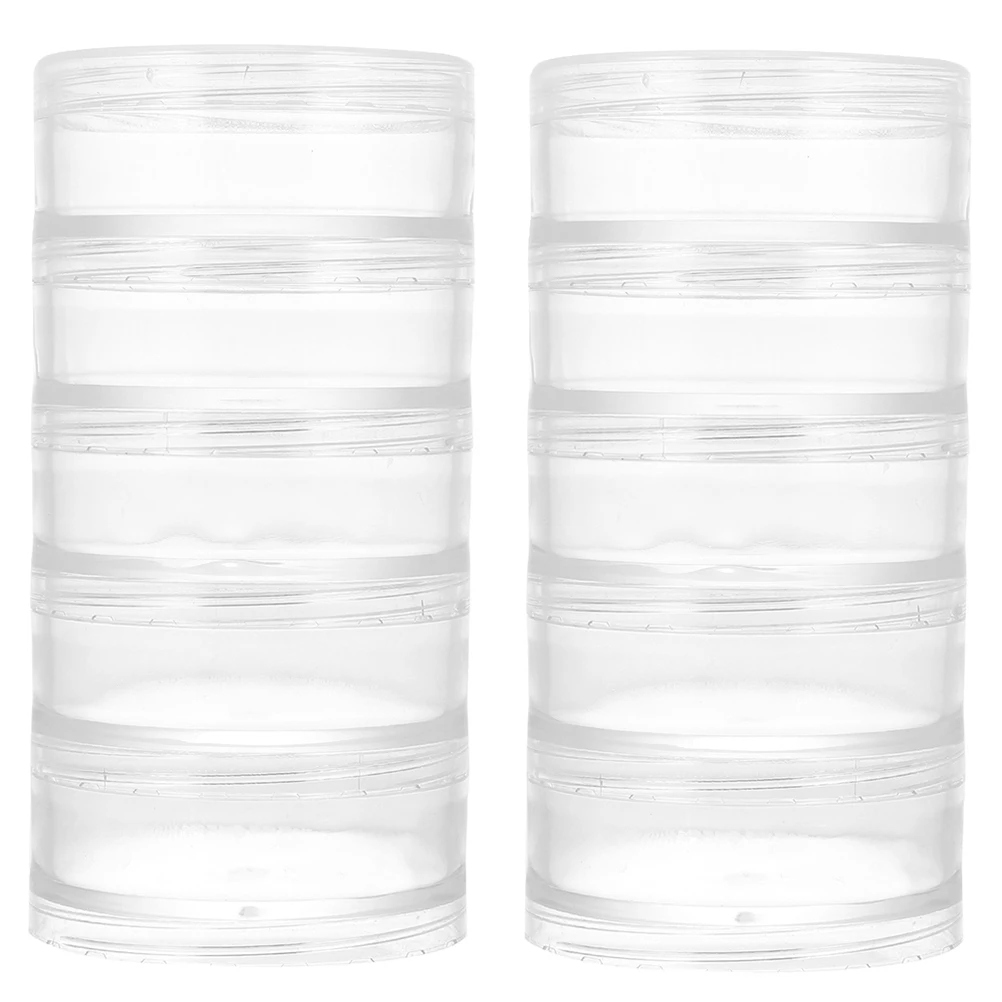 

2 Pcs Round Bottled Clear Storage Transparent Plastic Containers with Lids Travel