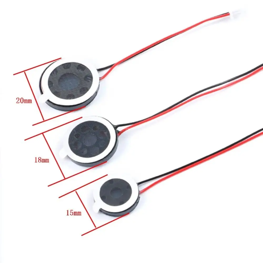 8ohm redondo 8 ohm 1w alto-falante terminal redondo pequeno alto-falante conector de áudio diy 15mm/18mm/20mm