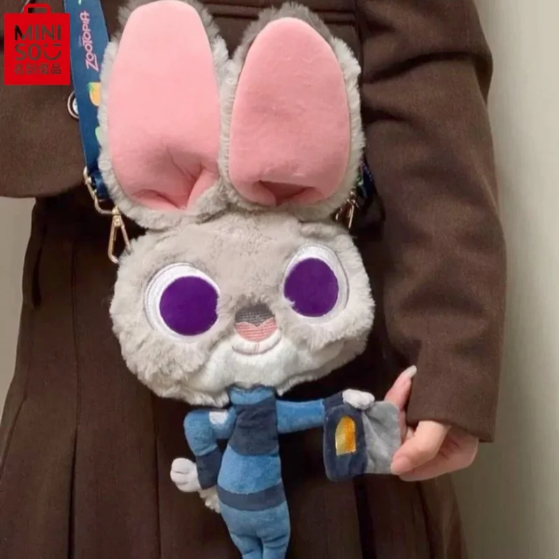 

In Stock Miniso Disney Zootopia Series Cartoon Doll Crossbody Bag Judy Nick Cute Plush Storage Bag Gift Birthday Gift Cute Toy