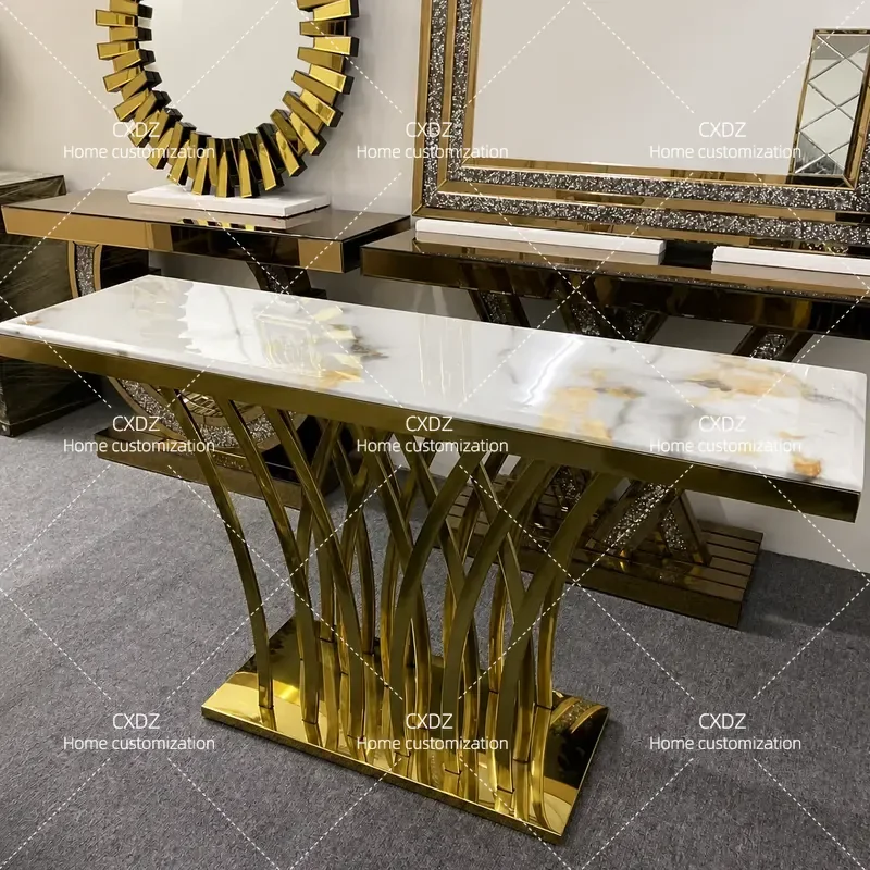 Wholesale Creative Entryway Console Table for Living Room Hotel Light Luxury Entrance Hall End View Display Desk Modern