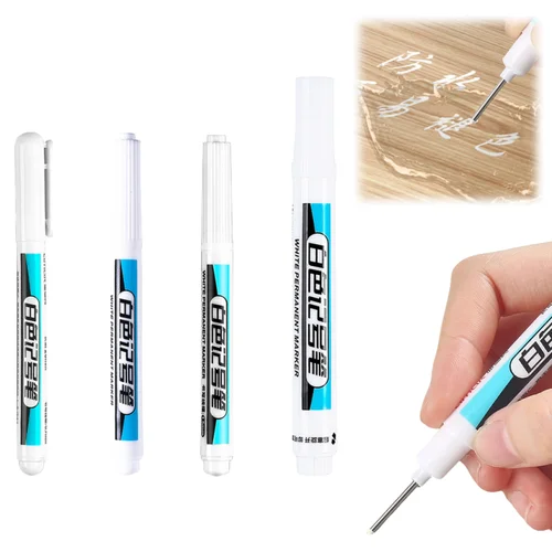 Imagen 2 del producto Rotulador blanco al óleo, bolígrafo de pintura, bolígrafo de Graffiti resistente al agua, 0,7/1/1,5/2,5 Mm, adecuado para madera, roca, plástico, cuero, bolígrafo de aceite permanente