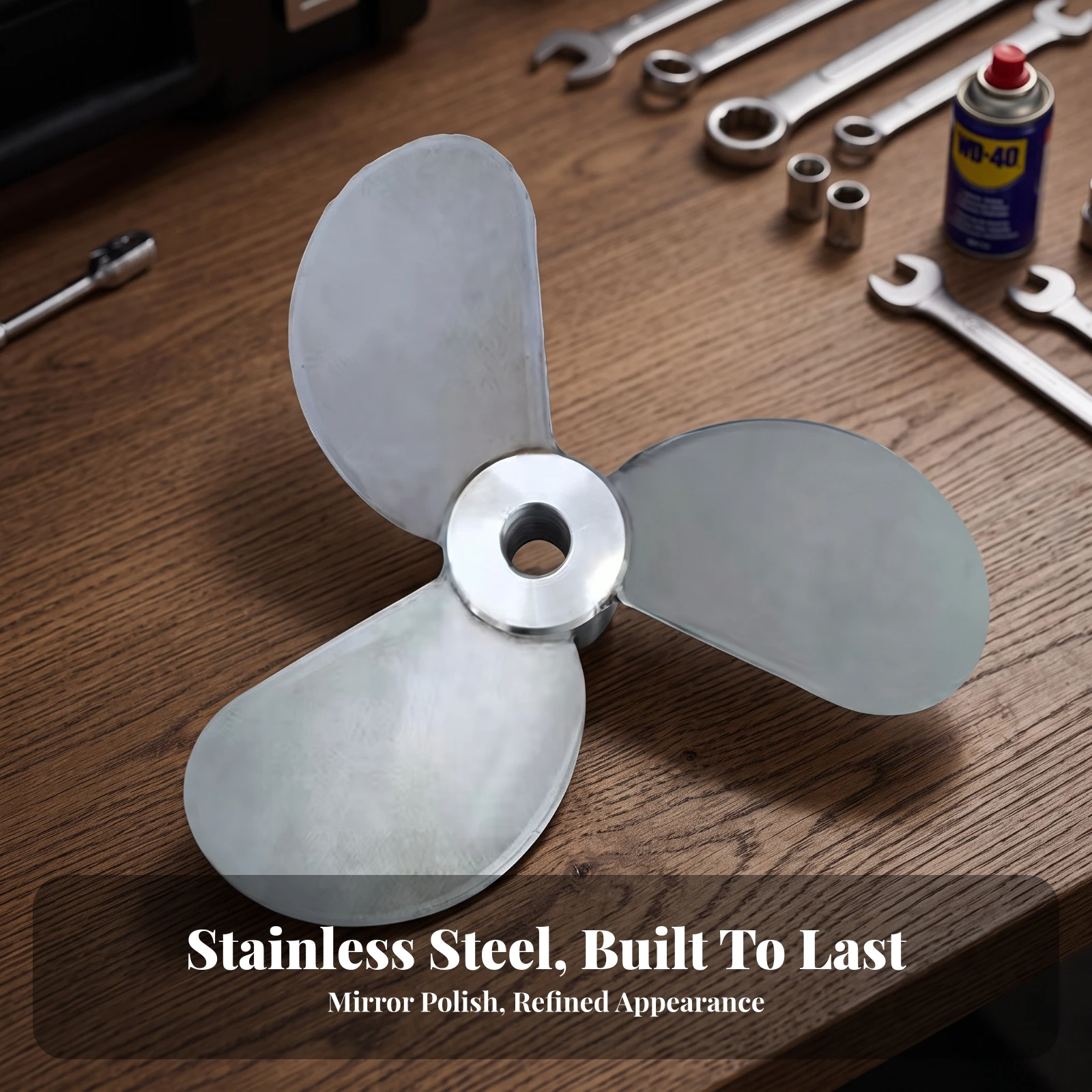 Outboard Motor Propeller with Hub Replacement Boat Motor Propeller Impeller Long-Lasting Hardware Compact for Anglers