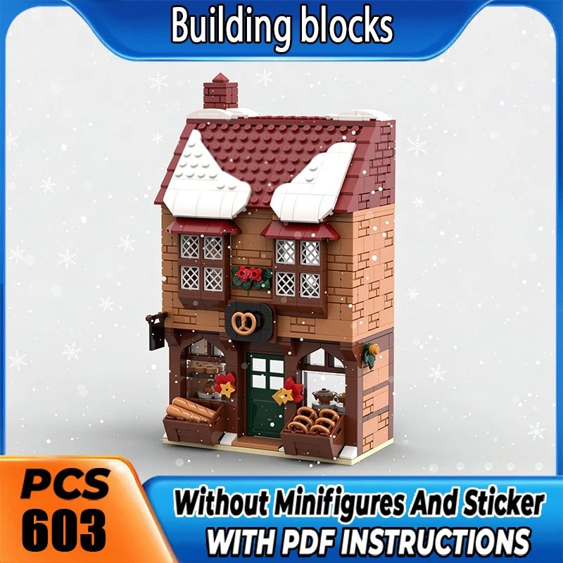 MOC Premium Building Blocks Winter Village Bakery Model DIY Assemble Bricks High Precision Collectible Toy Holiday Christma Gift