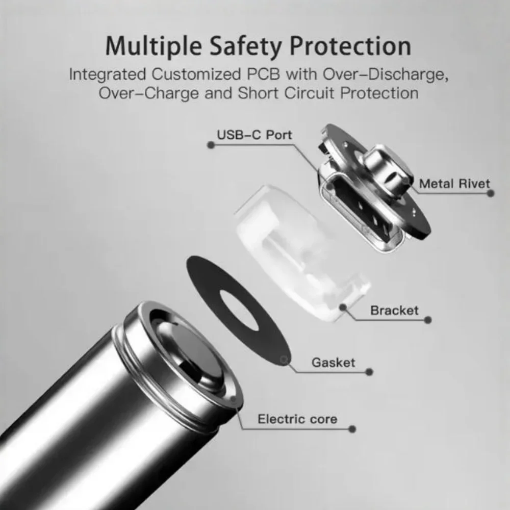 1.5 فولت AA 3800 مللي أمبير ، AAA 3000 مللي أمبير بطارية قابلة للشحن USB ليثيوم سعة كبيرة الماوس قفل ببصمة الإصبع مقبض شحنه بسرعة #6