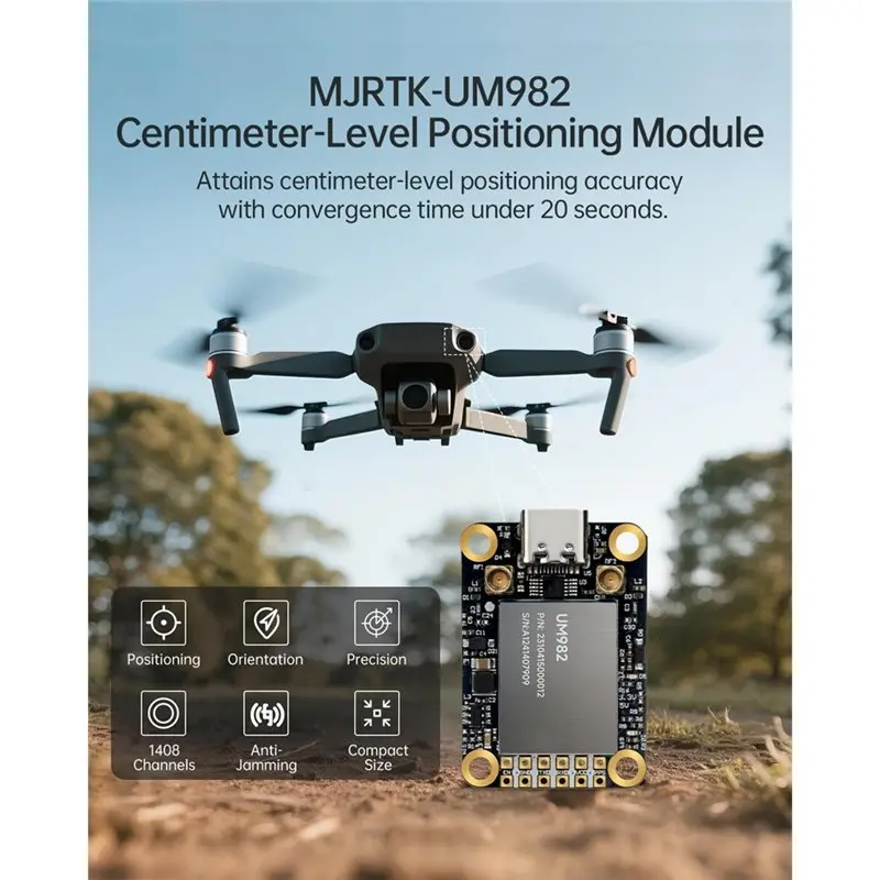 GNSS Receiver GPS RTK Module, Centimeter-Level High-Precision Tracker,All-Constellation Support(GPS/BDS/GLONASS/Galileo/QZSS)-A8