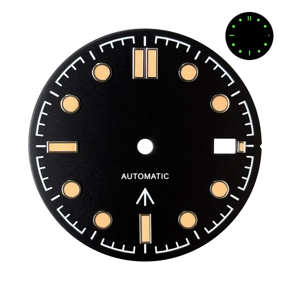 31mm NH35 logo S dial, Sea Master 300 dial, NH35 green luminous hands for Japanese NH35 automatic movement, OMG S dial, watch ac - view 2