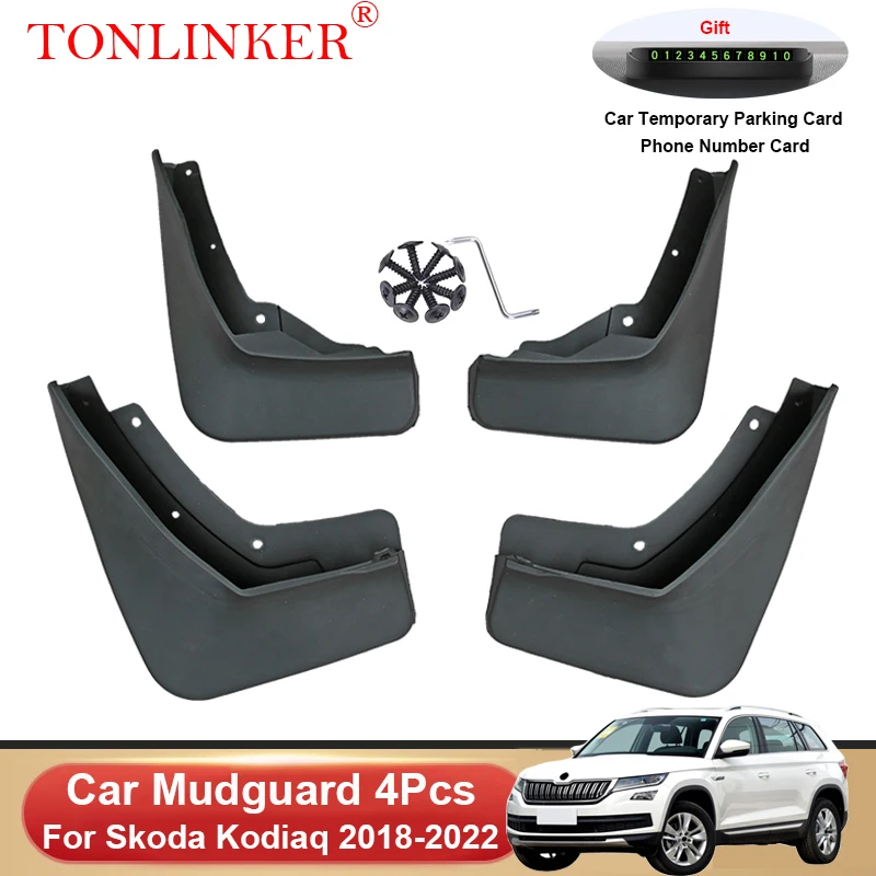 

TONLINKER Car Mudguard For Skoda Kodiaq NS7 2018 2019 2020 2021 2022 Mudguards Splash Guards Fender Mudflaps 4Pcs Accessories