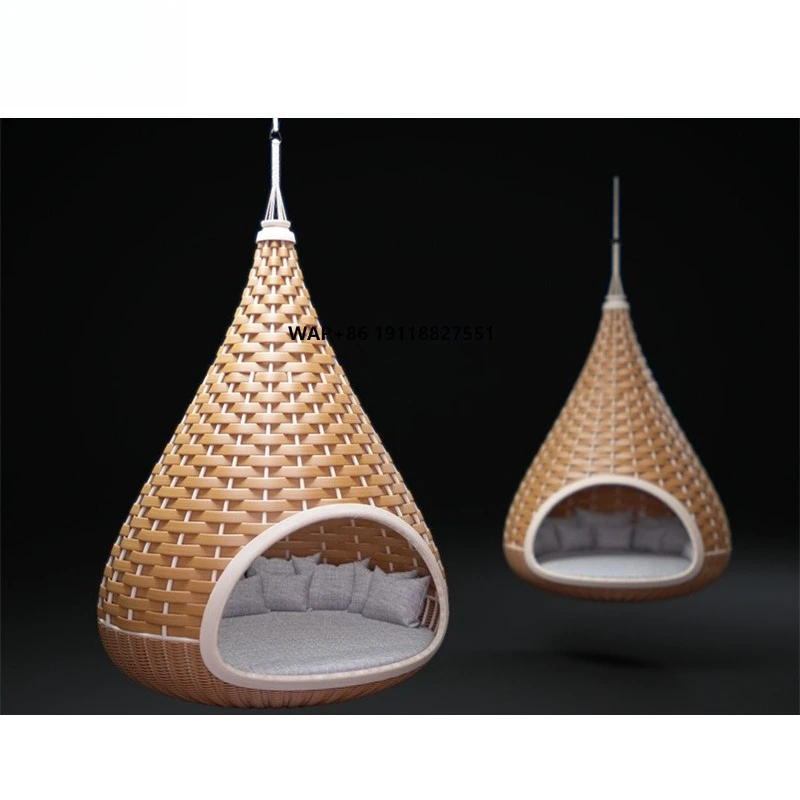 

Best Price Rattan Hanging Flat Daybed Sofa Royal Patio Furniture Sun Lounger for Hotel Garden Canopy Swing Bed